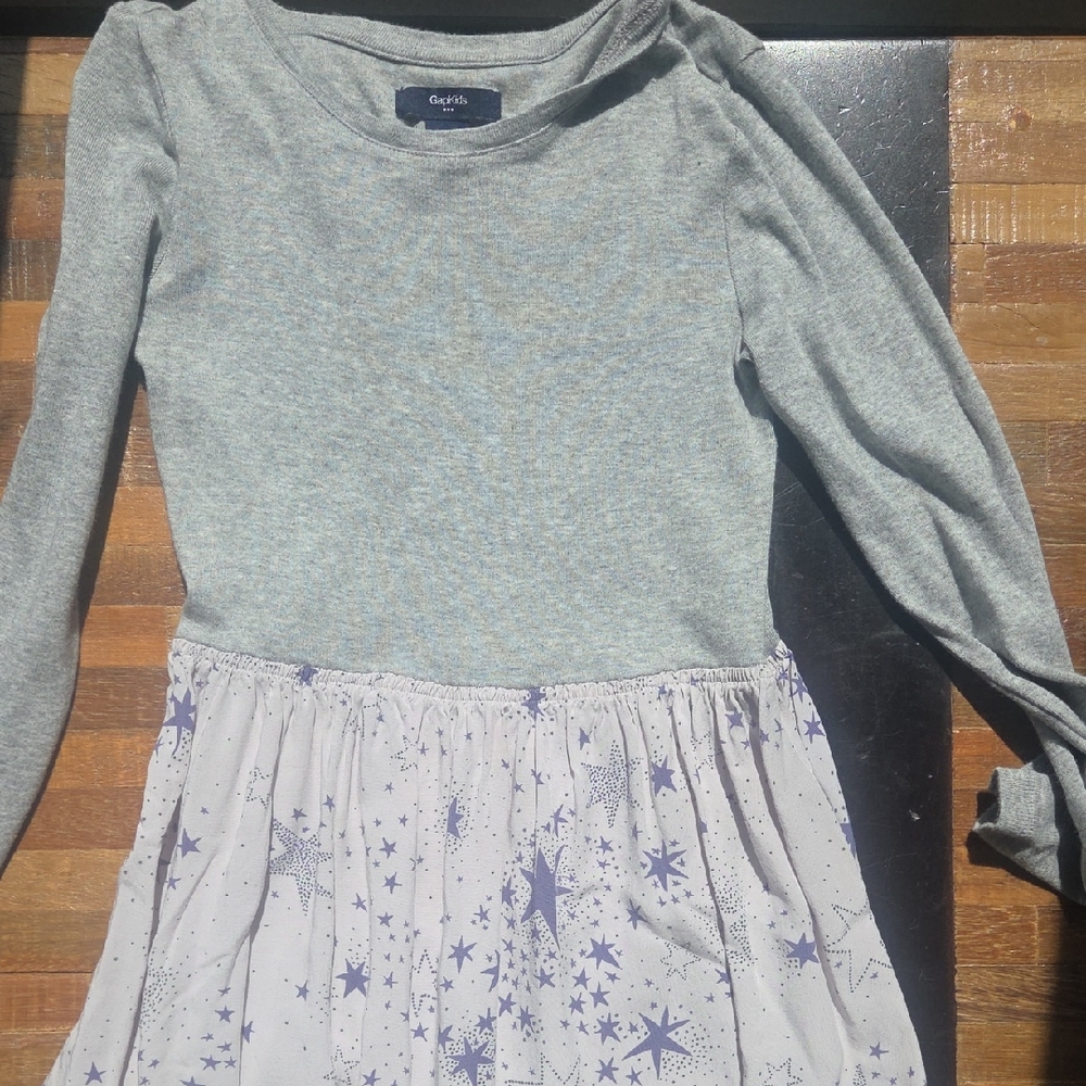 Cat & Jack Gray and White Star Dress
